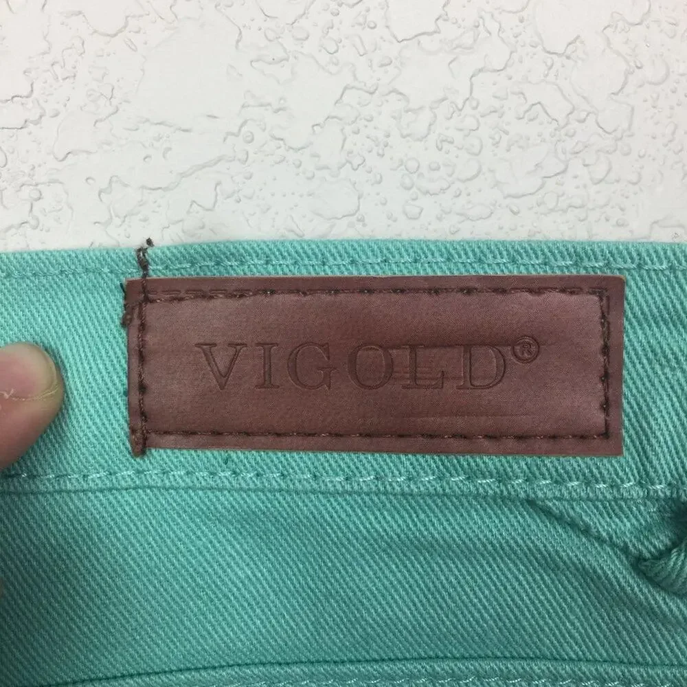 VIOGOLD Teal Cutoff Jean Shorts Size 30